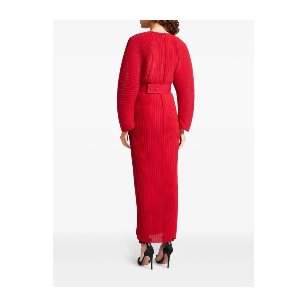 Solace London Robijnrode Jurk met Lange Mouwen Red Dames