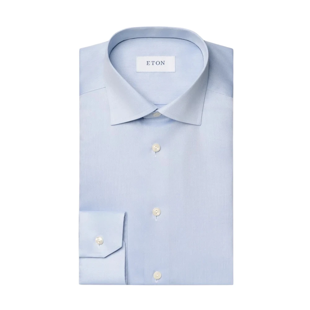 Eton Blauw Signature Twill Business Overhemd Blue Heren