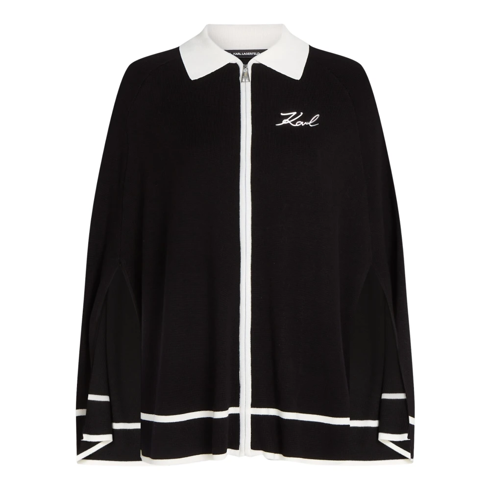 Karl Lagerfeld Smalle gebreide kledingstuk met grafische afwerking Black Dames