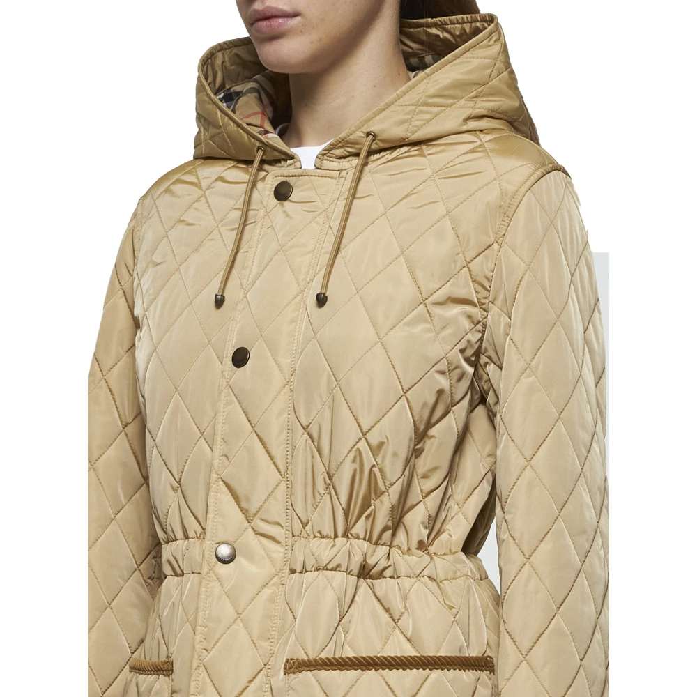 Burberry Lichtgewicht Gewatteerde Beige Jas Beige Dames