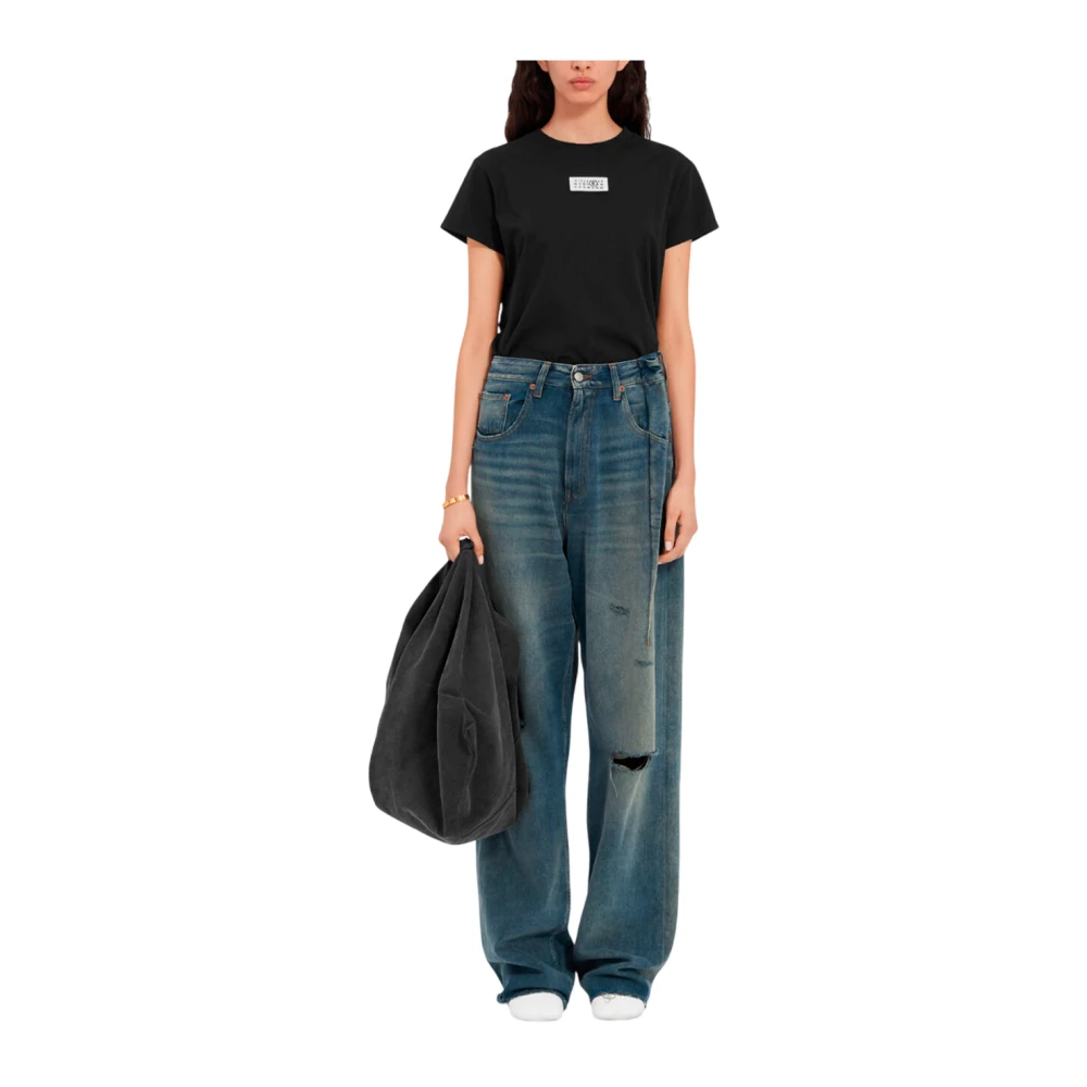 MM6 Maison Margiela Blauwe Bootcut Jeans met Moderne Details Blue Dames