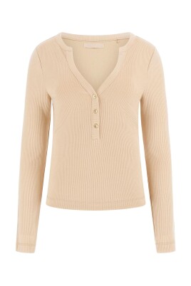 t-shirts-et-polos-beige-a-manches-longues
