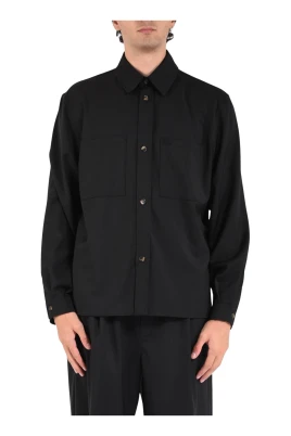 Ren ull overshirt med knappfickor