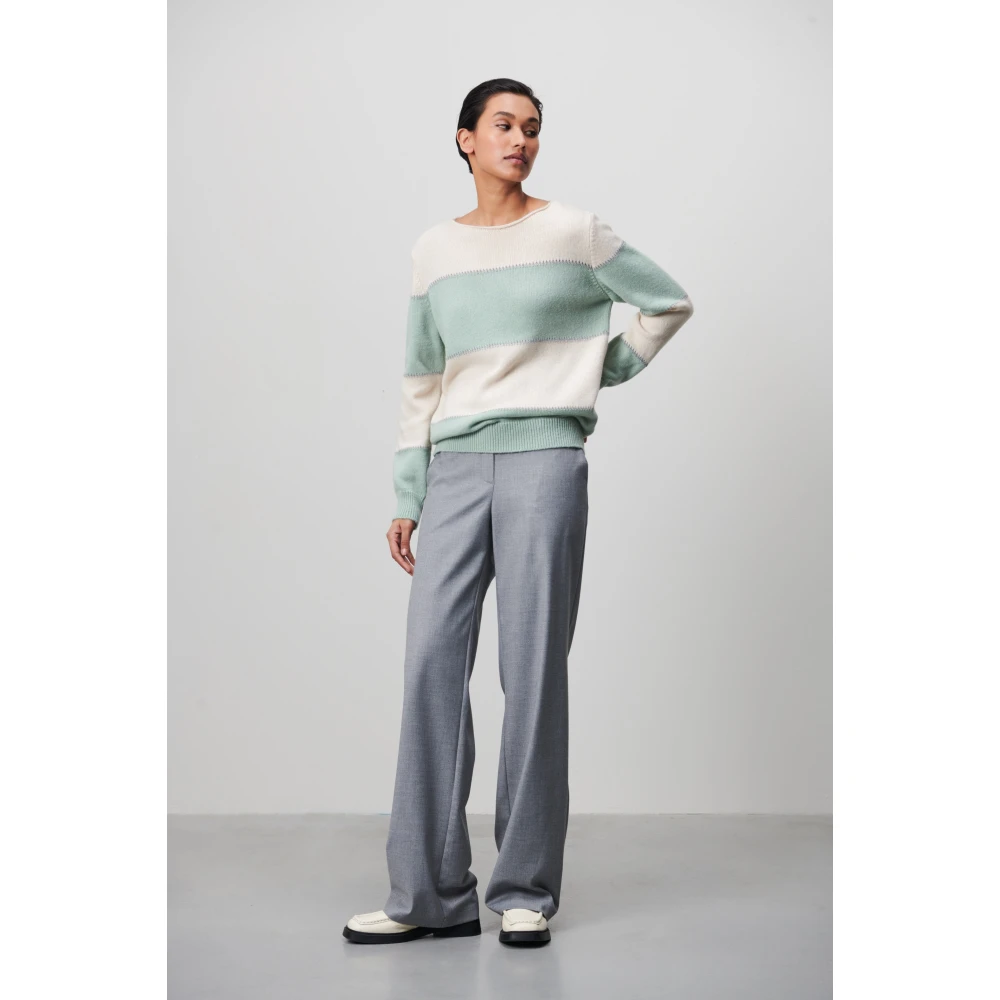 Jane Lushka Stijlvolle Co-026 Pullover | Ecru Multicolor Dames