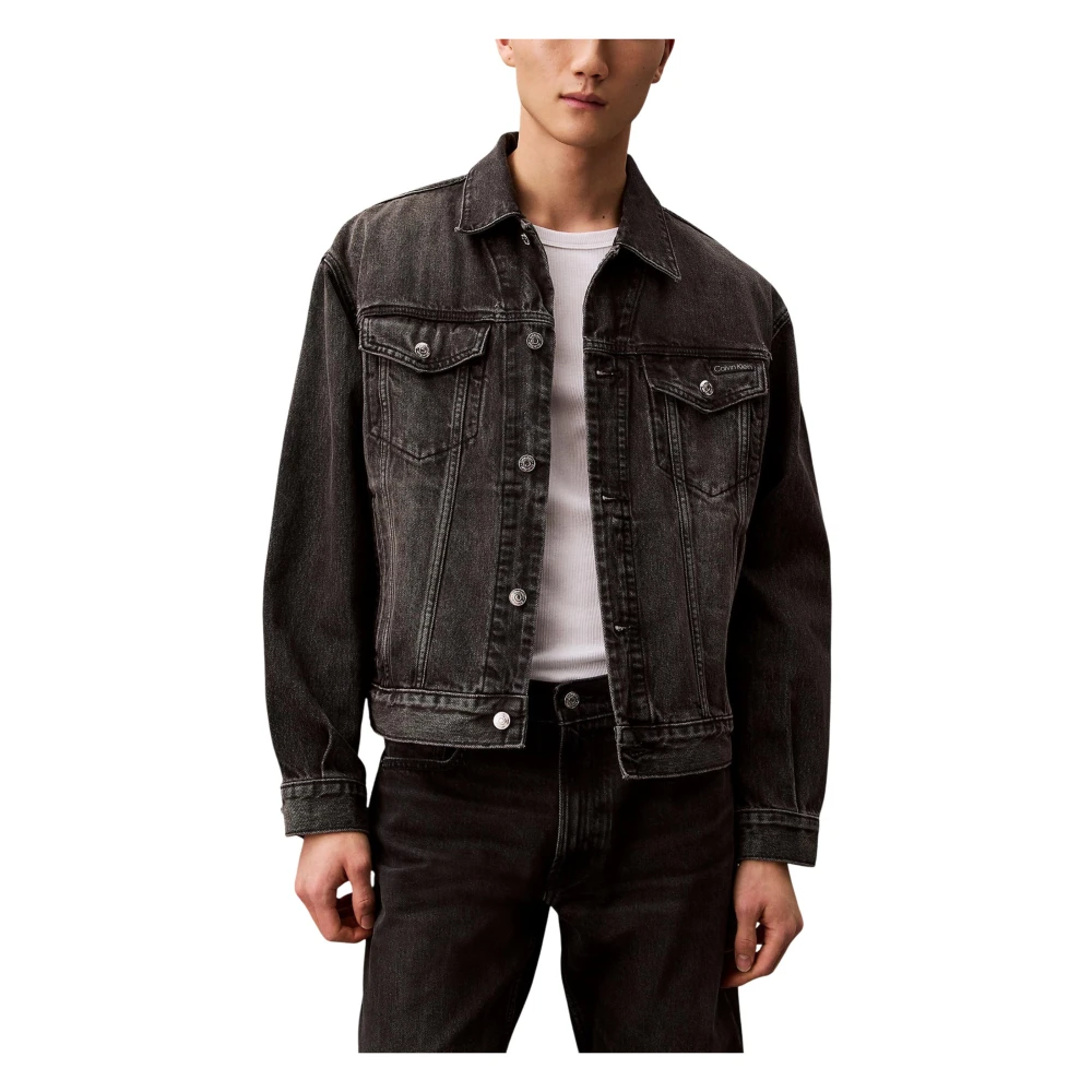 Calvin Klein Jeans Men's Black Denim Jackets, Xl, 90S Trucker Jacket