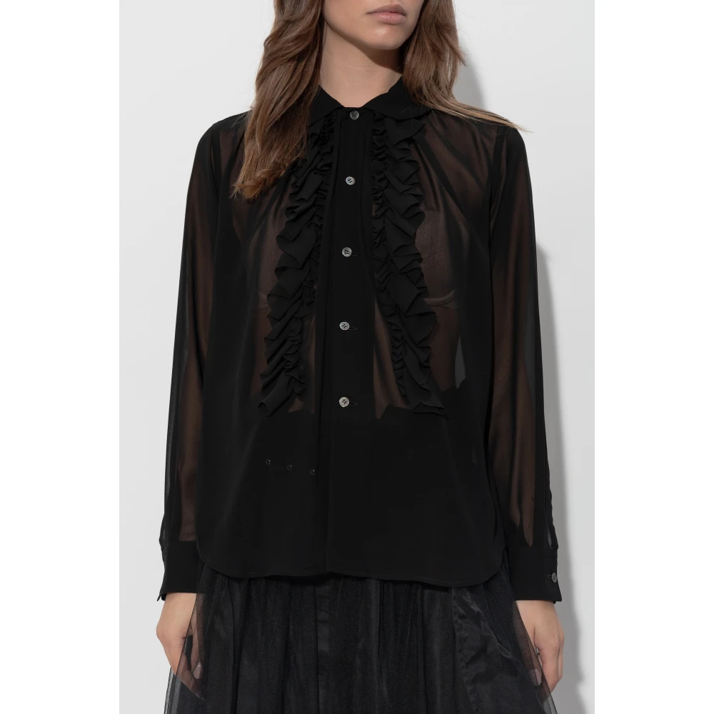 Comme des Garçons Transparante Shirt Black Dames