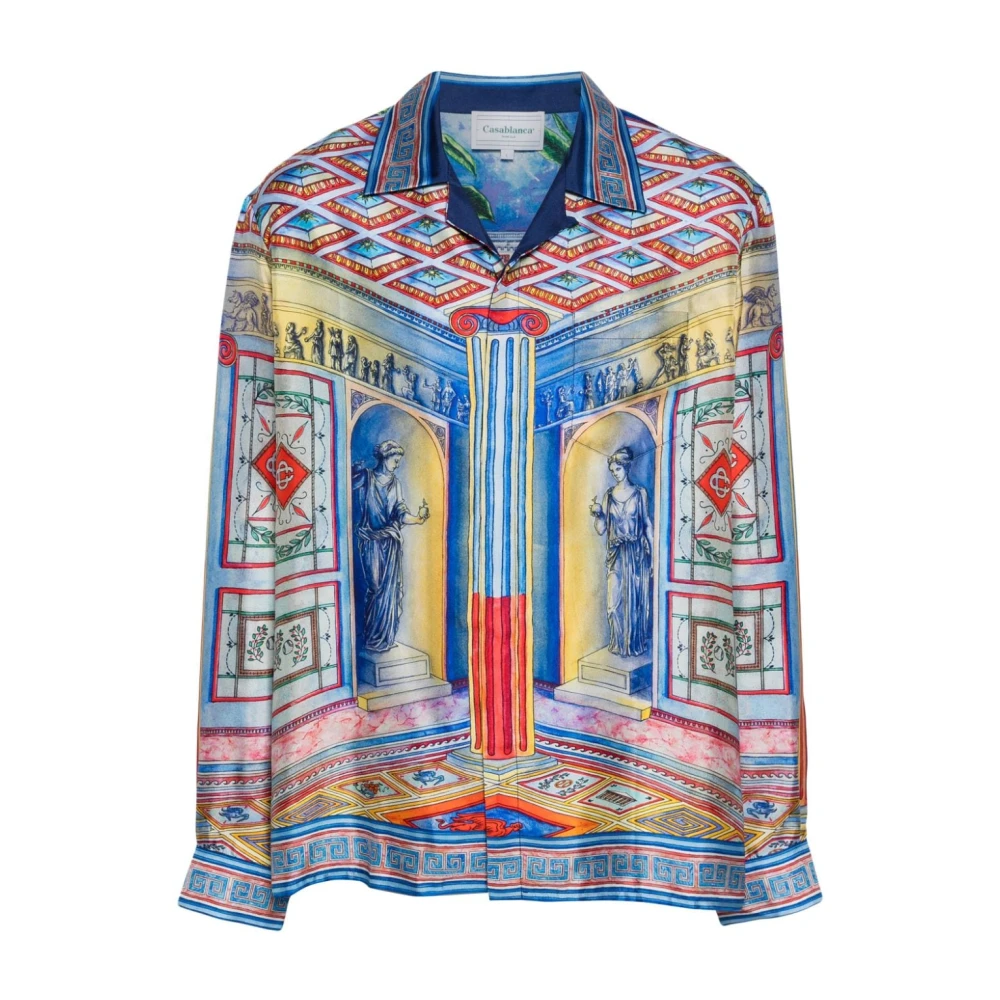 Casablanca Satin Finish La Temple Print Skjorta Multicolor, Herr