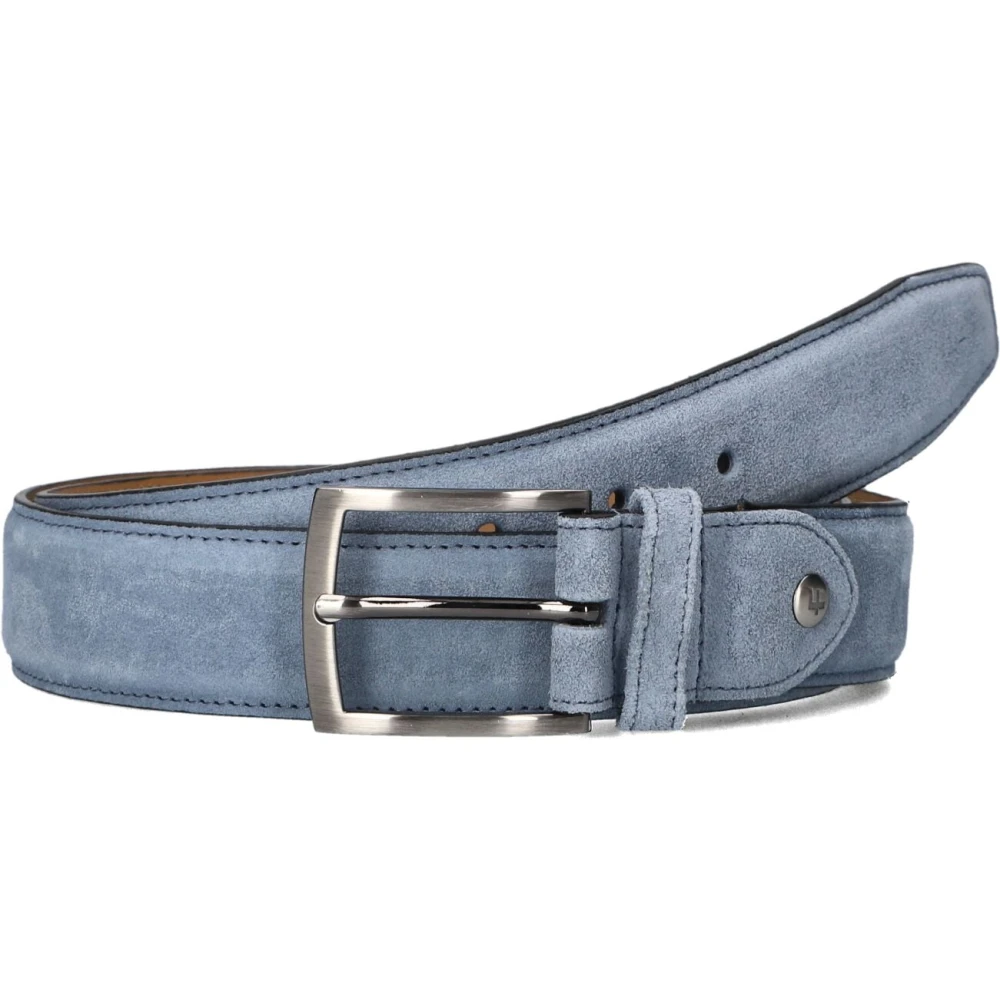 Floris van Bommel Blauwe Leren Riem Stijlvolle Upgrade Blue Heren