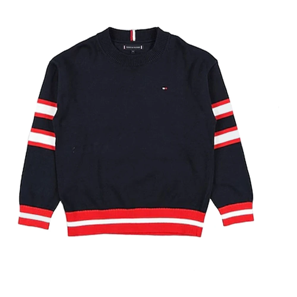 Tommy Hilfiger Varsity Broderad Crewneck Tröja Black, Pojke