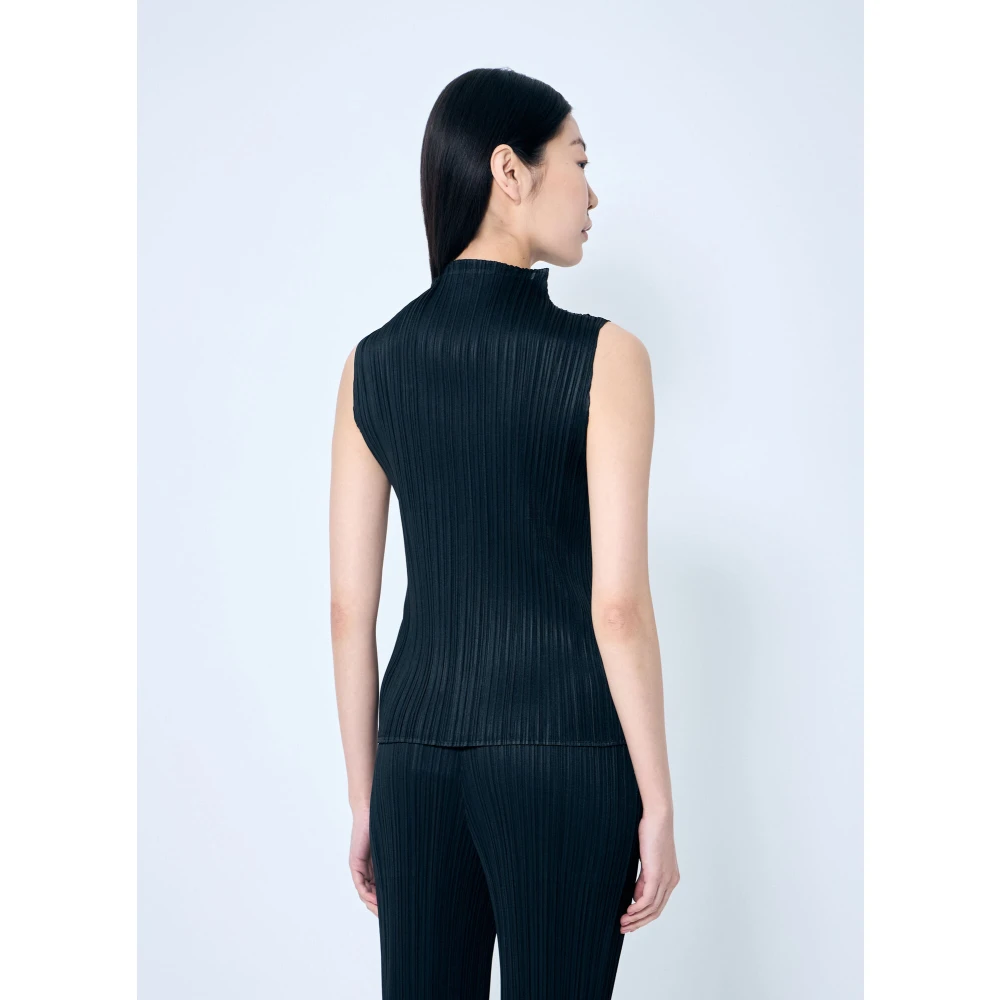 Issey Miyake Geplooide tanktop Black Dames