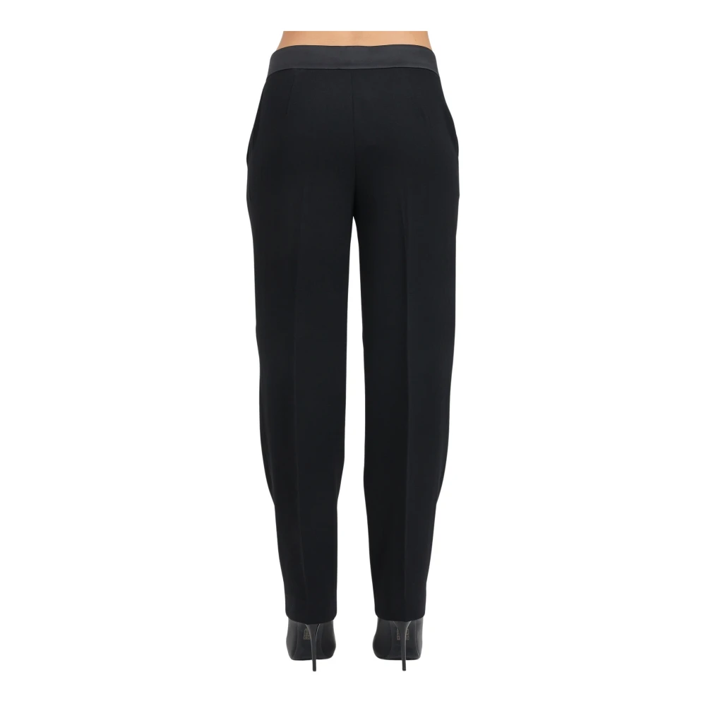 Armani Exchange Elegante Zwarte Broek 3D Snit Black Dames