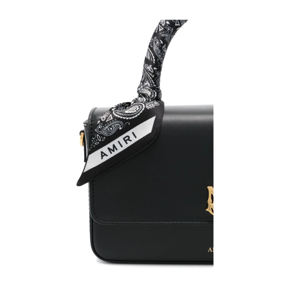 Amiri Zwarte leren schoudertas Black Dames