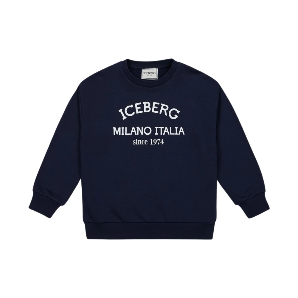 Iceberg Kids -Blu crewneck sweatshirt with logo Blue, Pojke