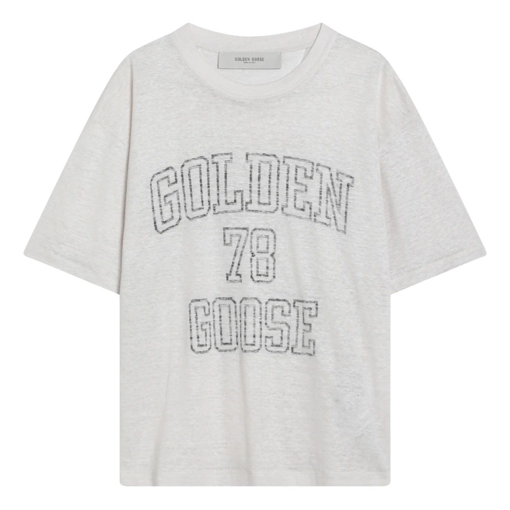 Golden Goose T-shirt met korte mouwen en ronde hals White Dames