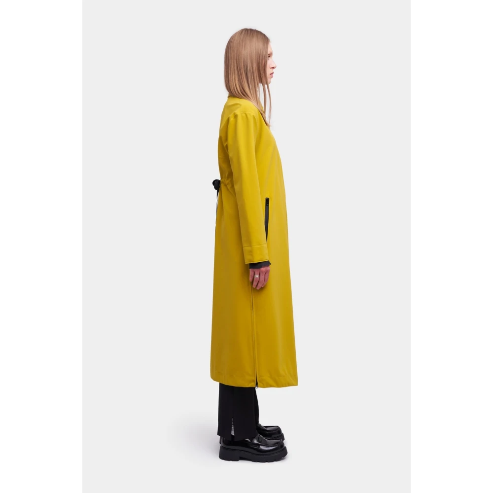 Stutterheim Matte Lange Regenjas met Aqua-Guard Zakken Yellow Dames