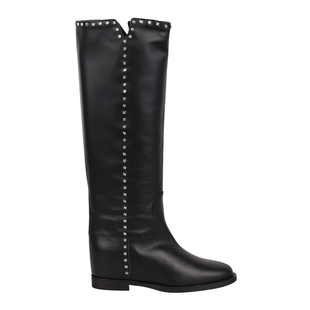 Via Roma 15 Studded Boots med Silverfärgad Detalj Black, Dam