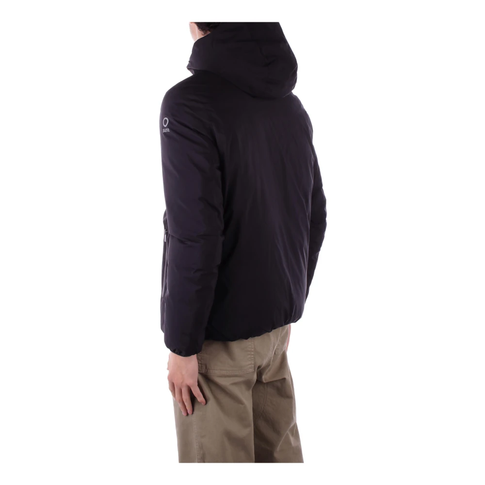 Suns Zwarte hoodie met ritssluiting zakken Black Heren