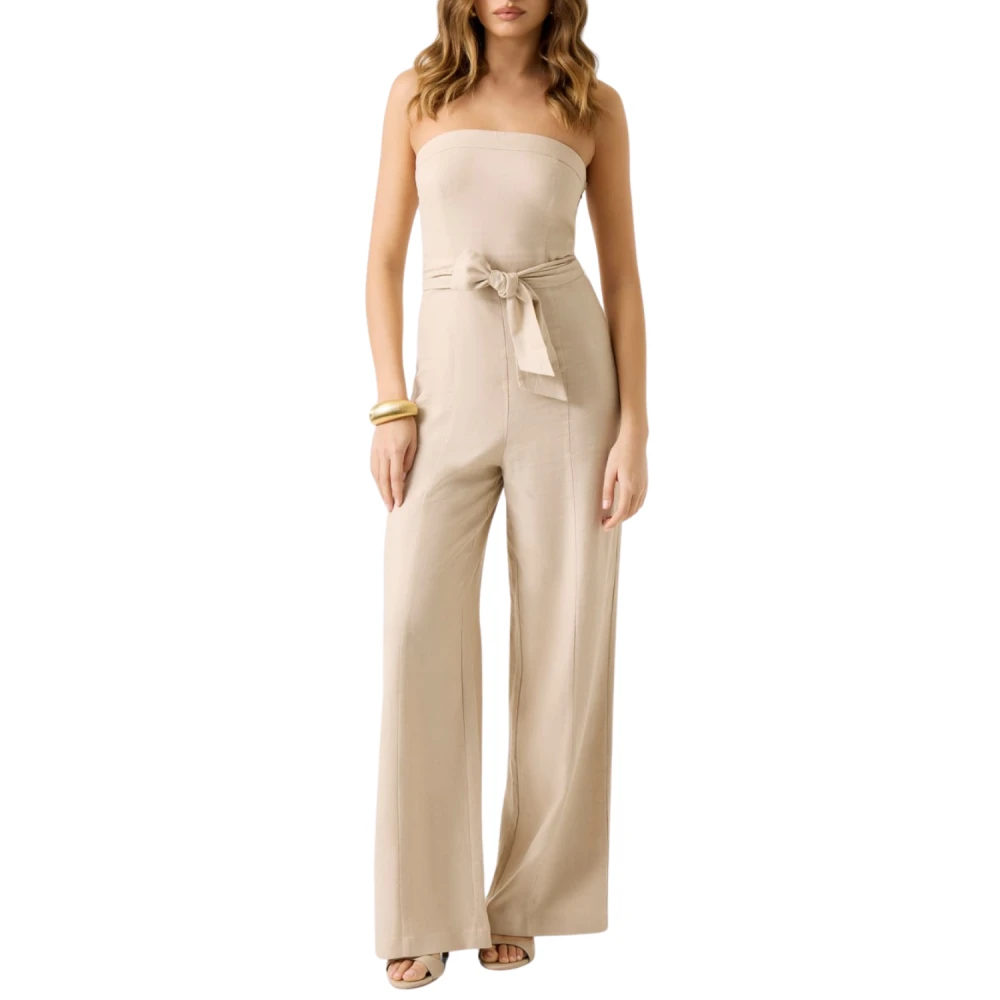 Guess Women's Beige Jackie Linen Jumpsuit - Jumpsuits - Xs - Jumpsuits & Playsuits