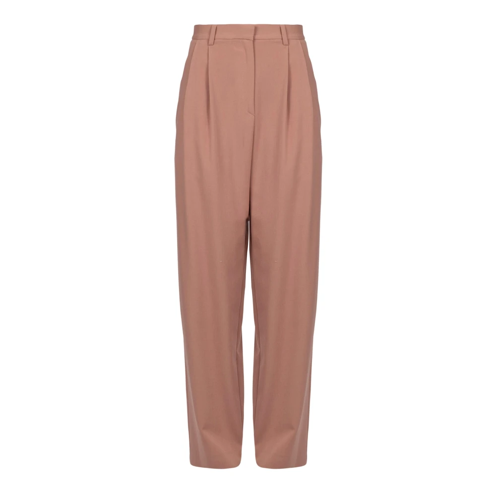 Ottod'Ame Wijde gabardine broek met riemlussen Pink Dames
