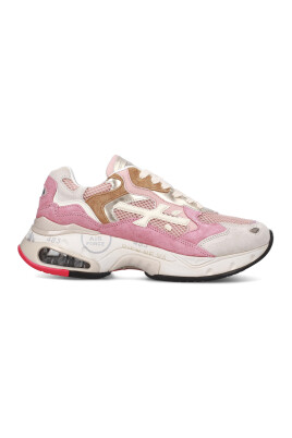 sneaker-rose-en-daim-et-mesh-avec-patch-logo-en-cuir