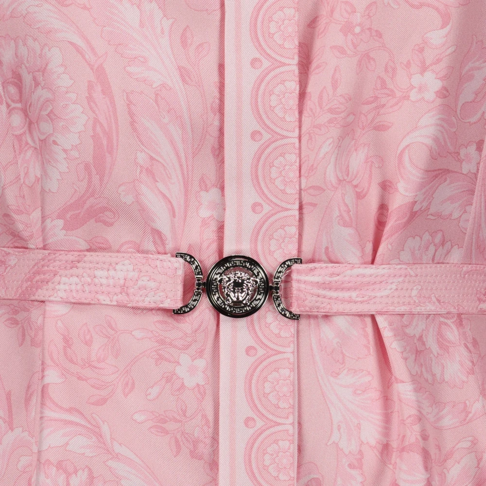 Versace Barocco Print Overhemdjurk Pink Dames