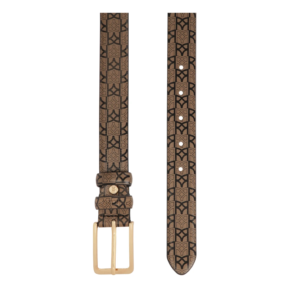 Kazar monogram leren riem Beige Dames