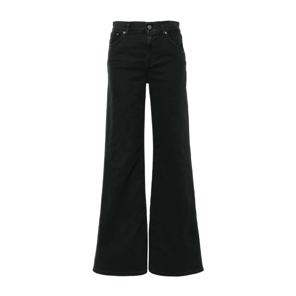 Dondup Women's Black Wide Jeans, W29, Wide Leg Denim Jeans