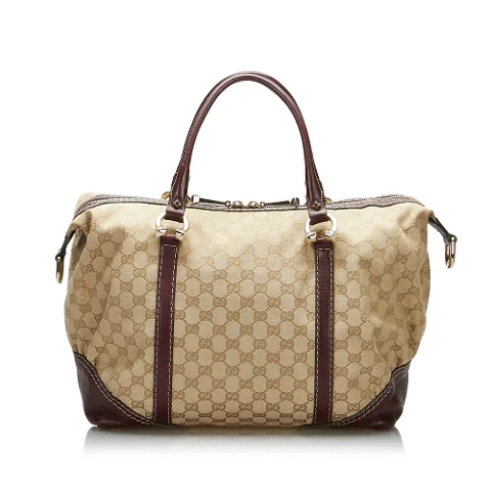 Gucci Vintage Tweedehands Bruine canvas Gucci tas Brown Dames