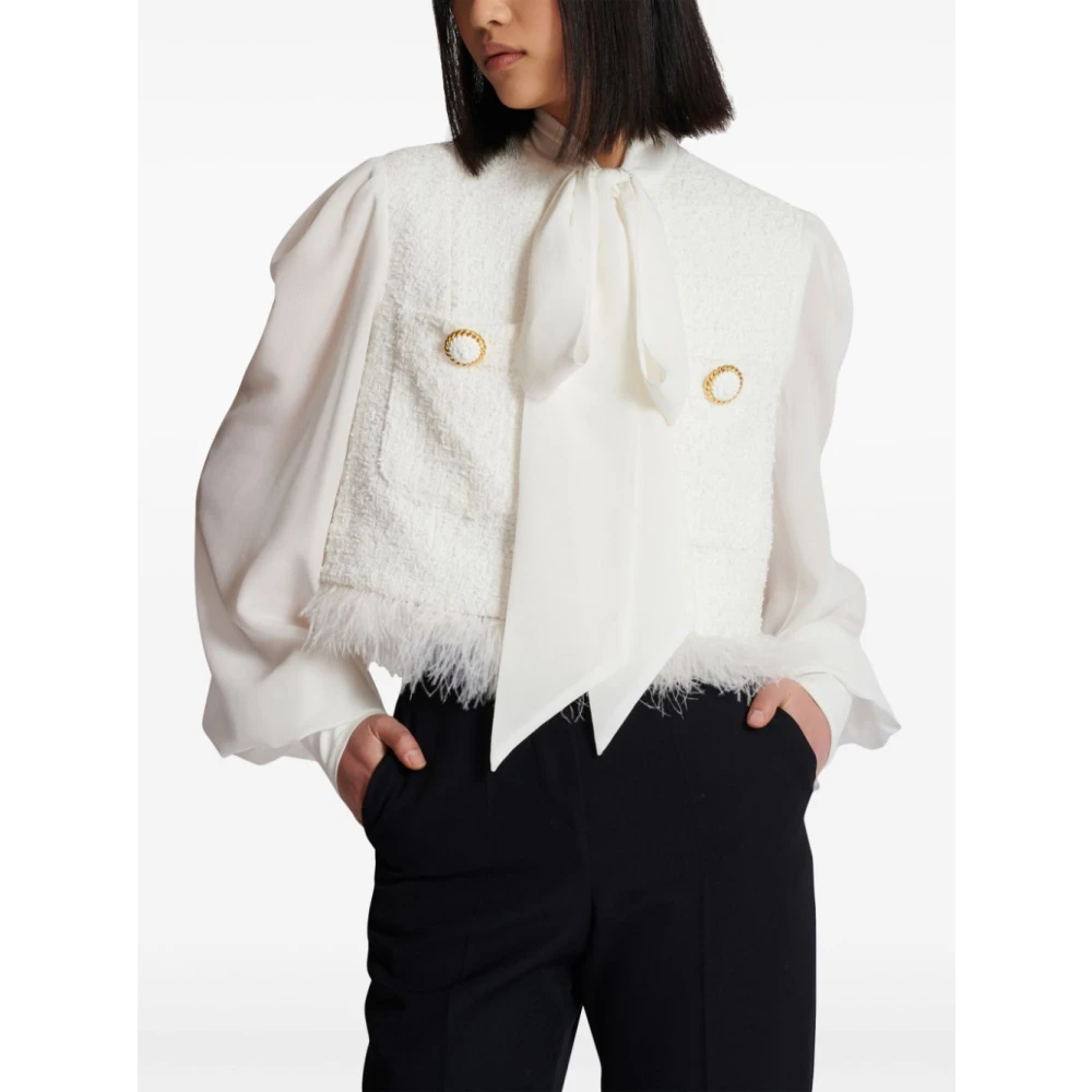 Balmain Tweed Jas White Dames