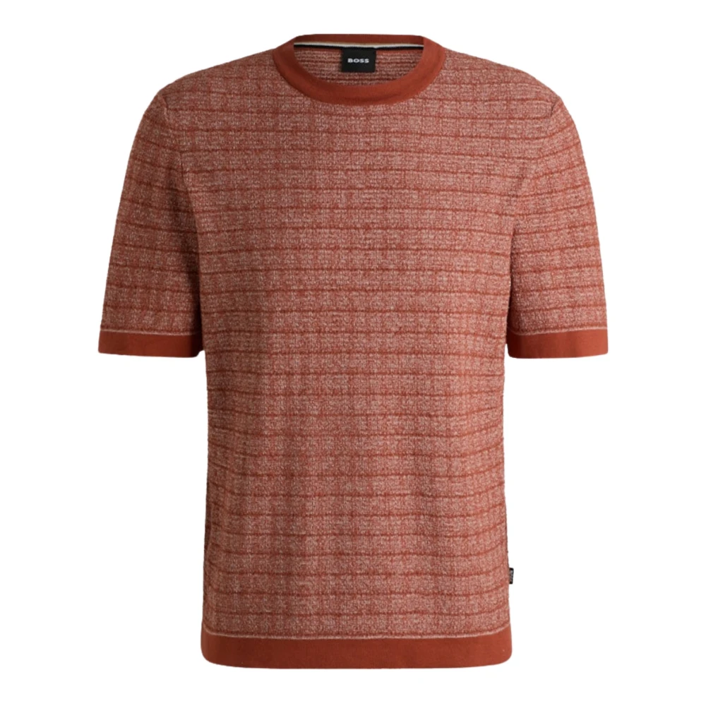 Boss Orange T-Shirts, Male, L, Innovative Jacquard Knit T-Shirt