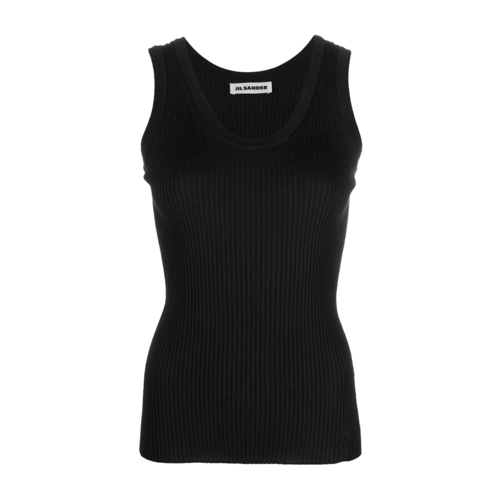Jil Sander Mouwloze Top 001 Black Dames