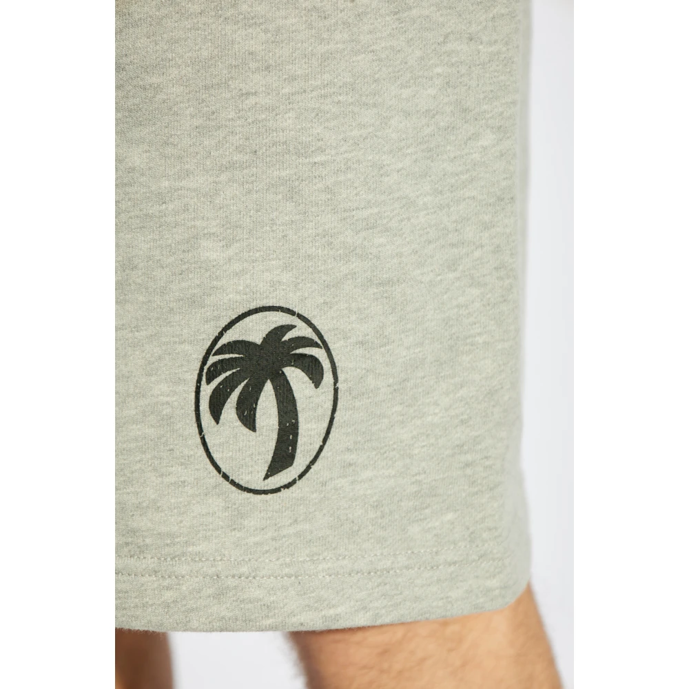 Palm Angels Gedrukte shorts Gray Heren