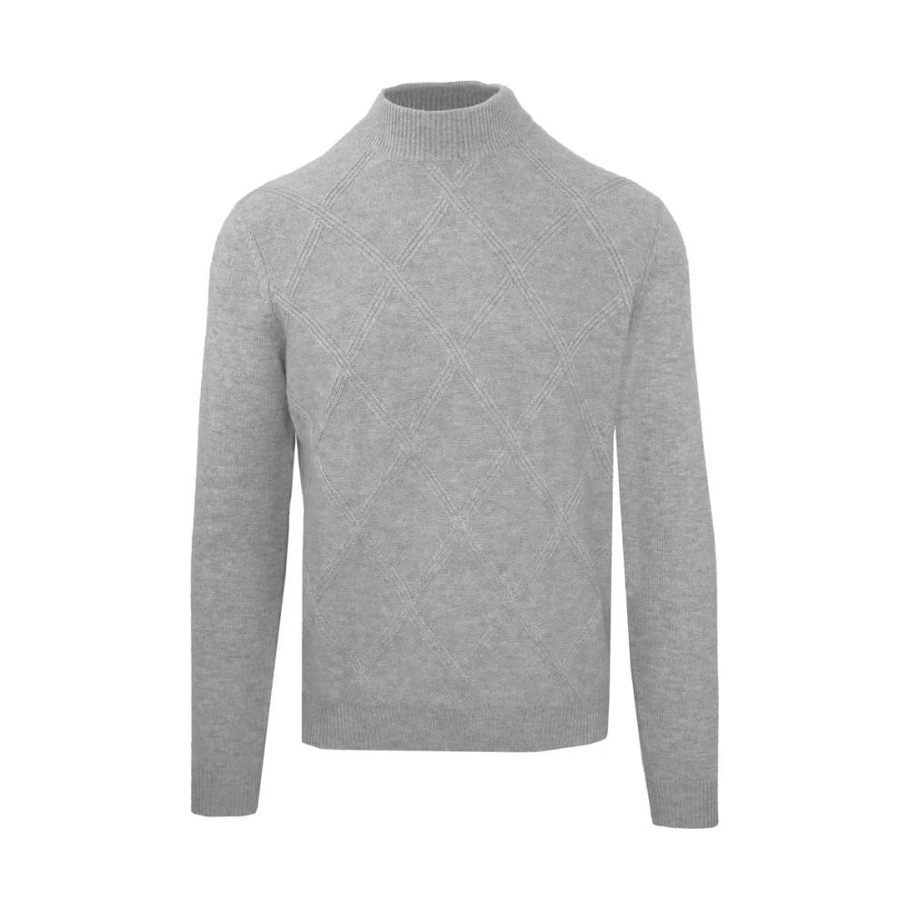 Malo Diamantstickad Ull Kashmir Turtleneck Gray, Herr