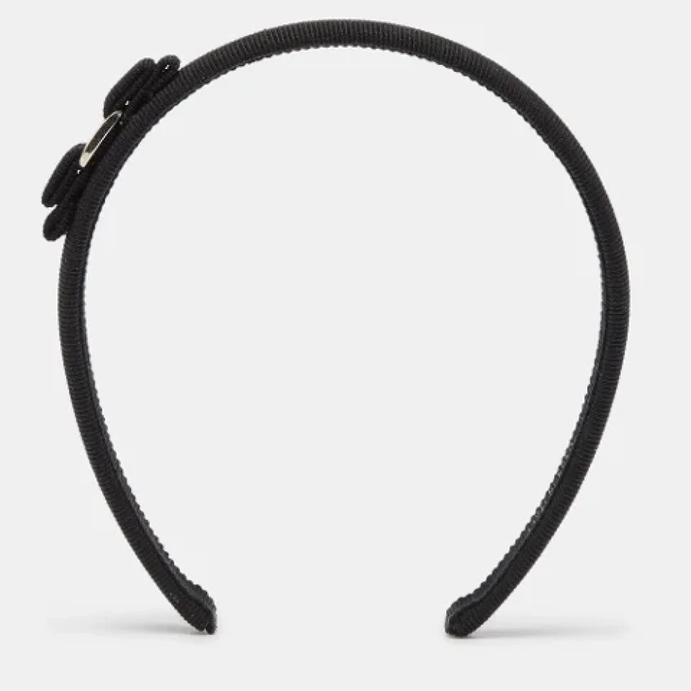 Salvatore Ferragamo Pre-owned Canvas hair-accessories Black Dames