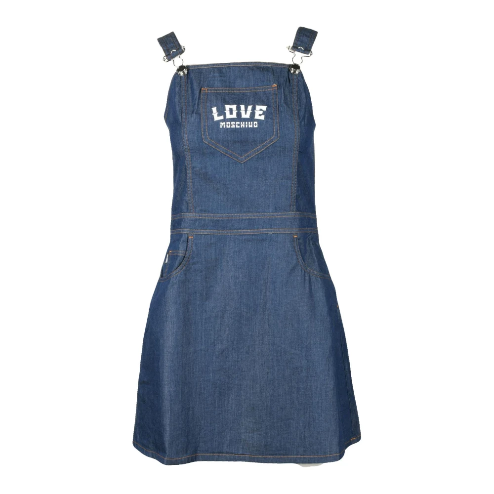 Love Moschino Katoenen jurk voor vrouwen Blue Dames