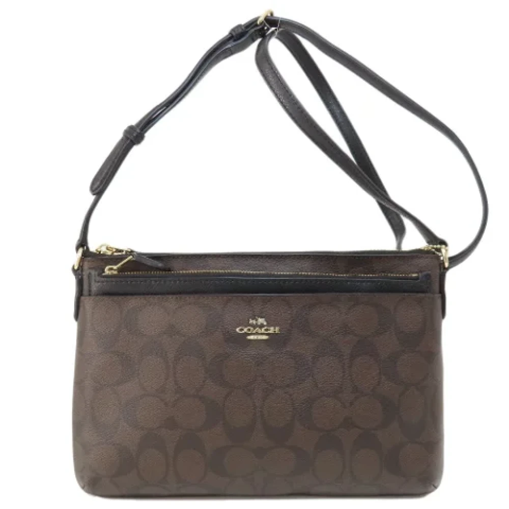 Coach Pre-owned Canvas shoulder-bags Brown Dames