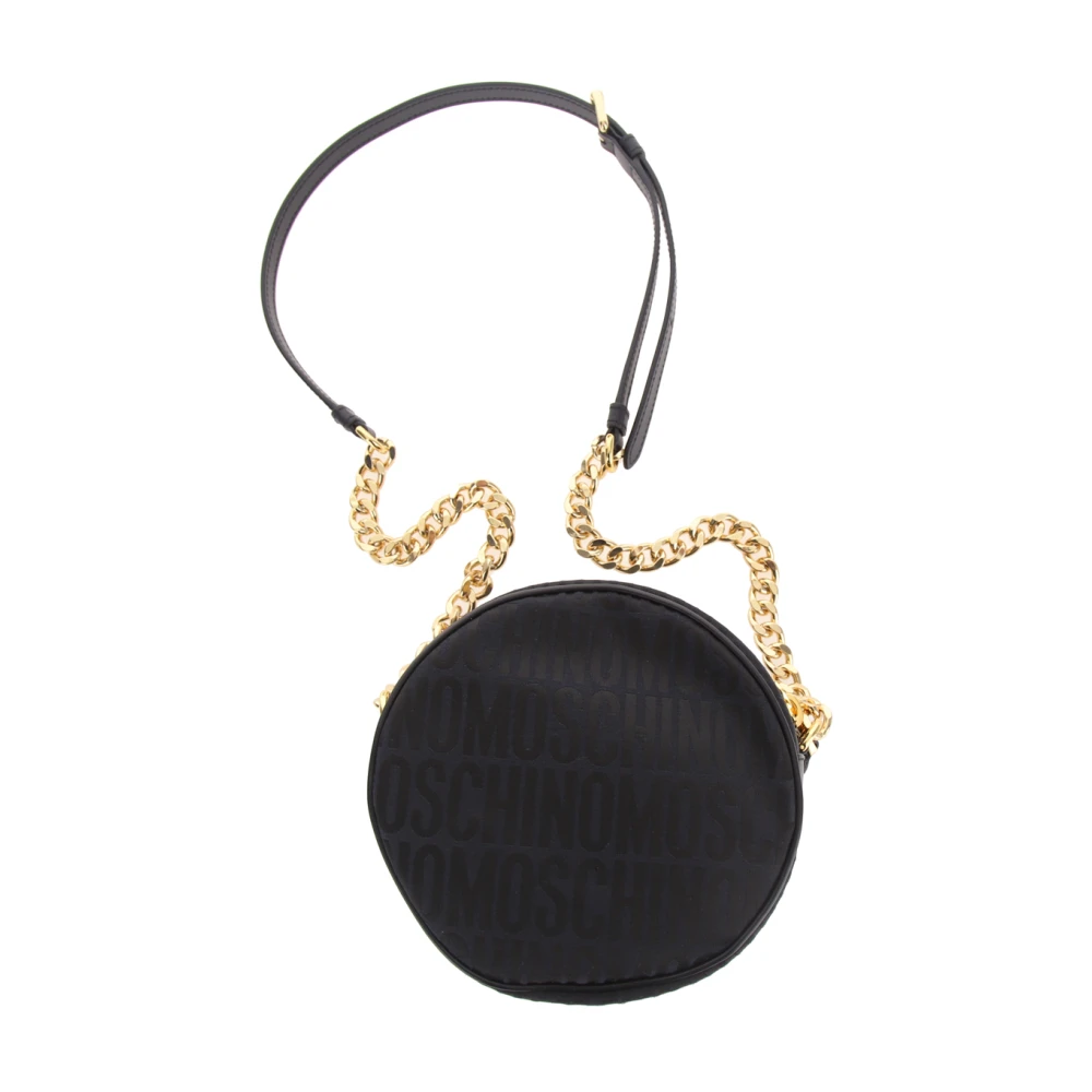 Moschino Ronde Logo Schoudertas Black Dames