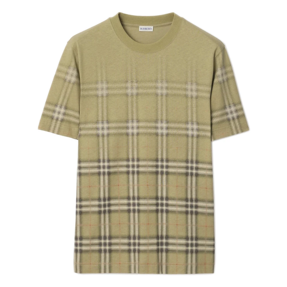 Burberry Men's Green Faded Check T-Shirt - T-Shirts - S - Tops