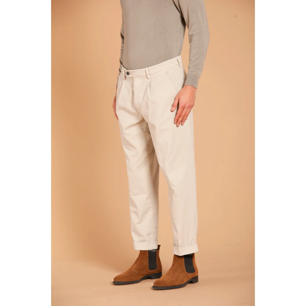 Mason's Chino Broek met Diagonale Print Beige Heren