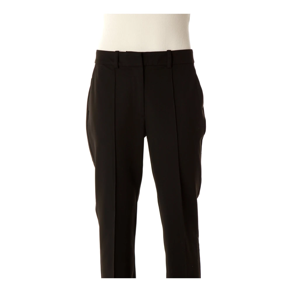 Samsøe Mid-rise broek met knopen en zakken Black Dames