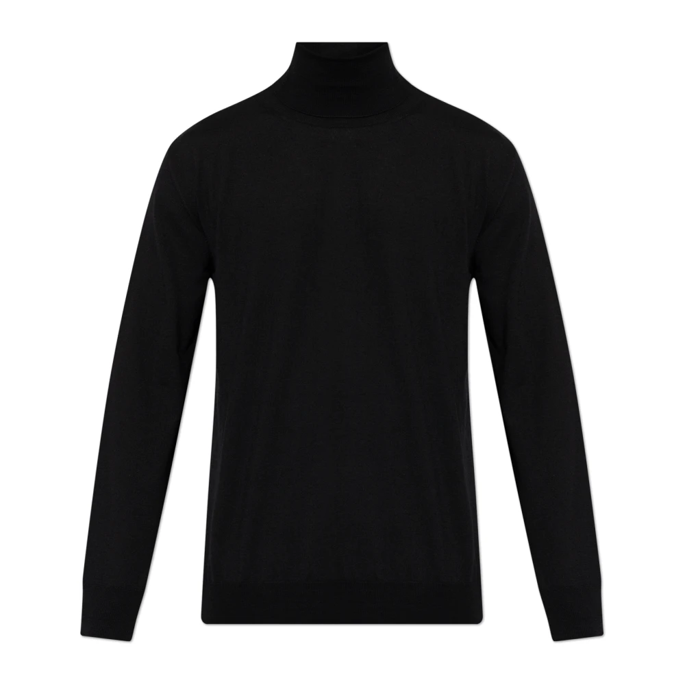 Jil Sander Uomo Nero - Maglione A Collo Alto In Lana - Knitwear - L