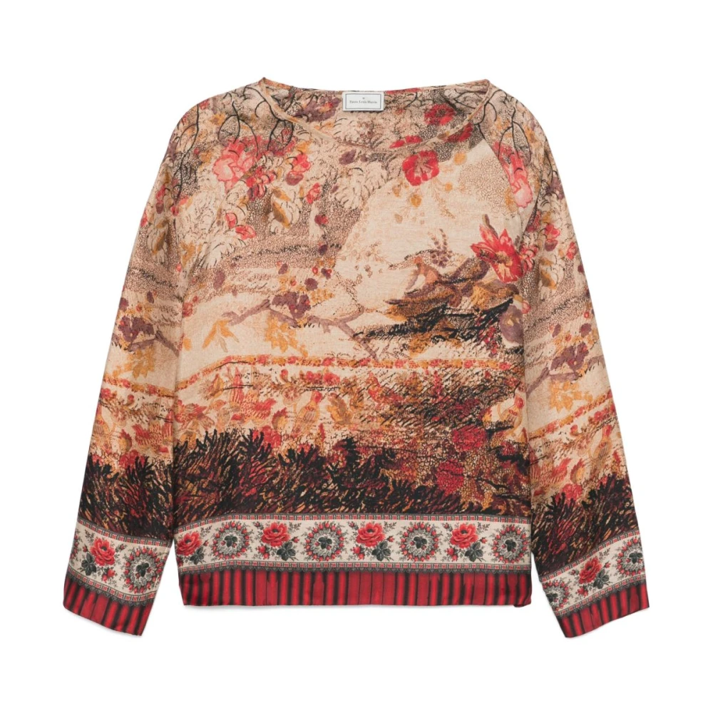 Pierre-Louis Mascia Grafische Print Top met Ronde Hals Multicolor Dames