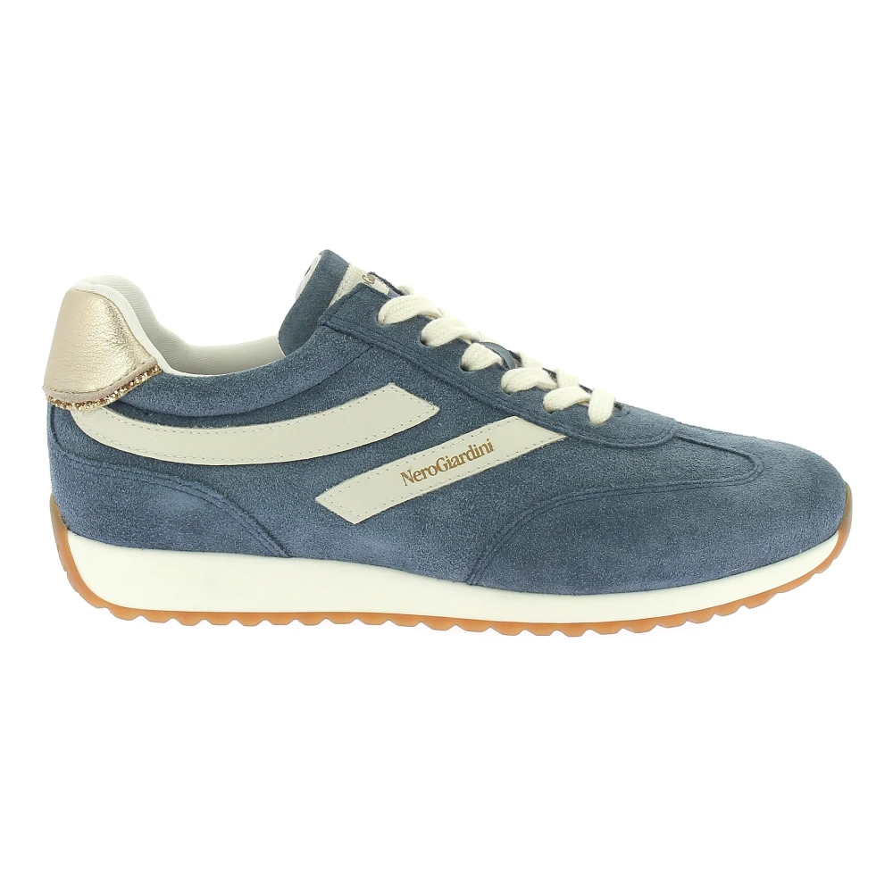 Nerogiardini 203 Velour Sneaker Dames Schoenen Blauw