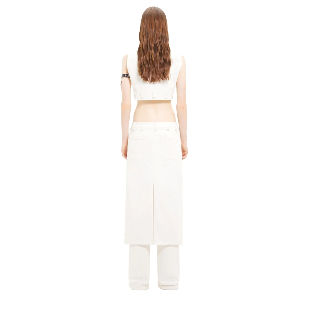 Courrèges Flex Denim Rok White Dames