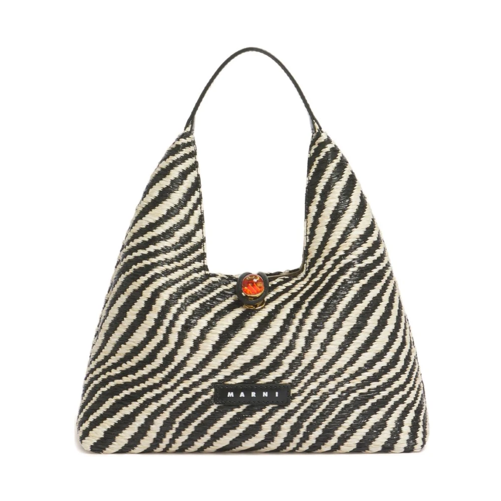 Marni Vrouw Zwart Tassen Dames, One Size, Katoen, Tote Small