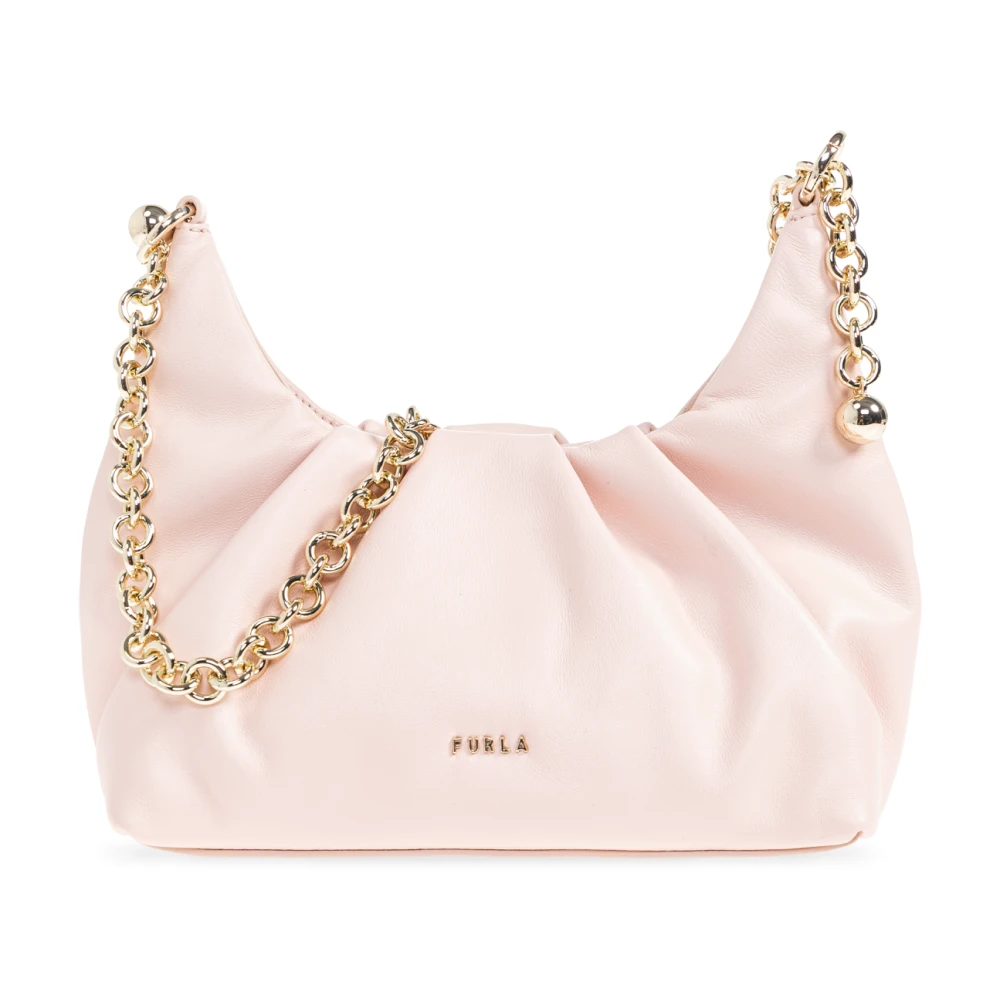 Furla Vrouw Roze Tassen Dames, One Size, Leer, Delia Mini Schoudertas