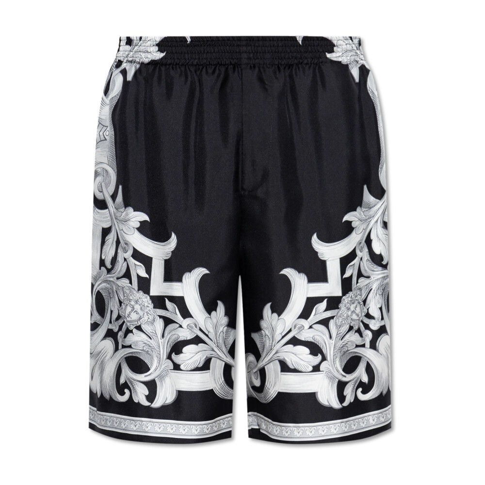 【関税＆送料込み】Versace Black Virgin Wool Blend Shorts 28155301_57696999_600.jpg