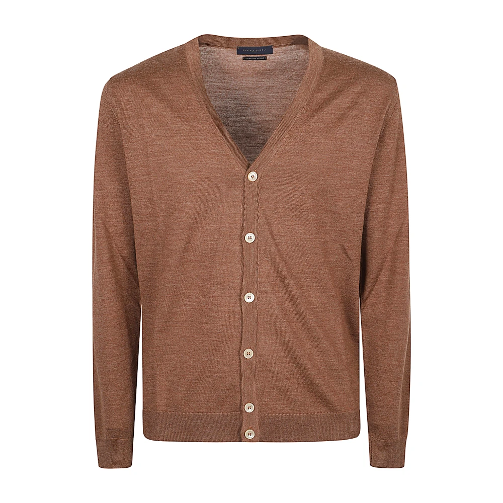 Daniele Fiesoli Merino Wol Gebreide Vest Brown Heren