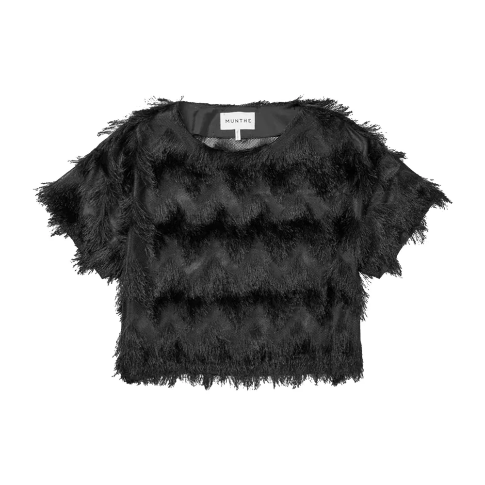 Munthe Women's Black Blouses, Xs, Blouses