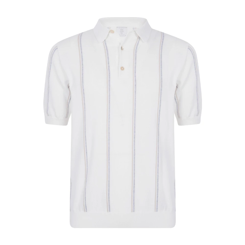 Eleventy Uomo Bianco Polo In Maglia Cotone Sea Island